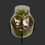 Easter arrangement in a glass vase