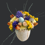Ceramic Easter Egg with Natural Flowers